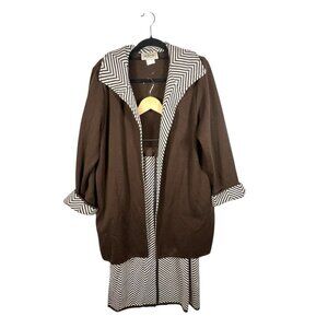 Vintage Altra Made In Italy MerinoWool Sweater & Skirt Set Brown Women’s Size 10